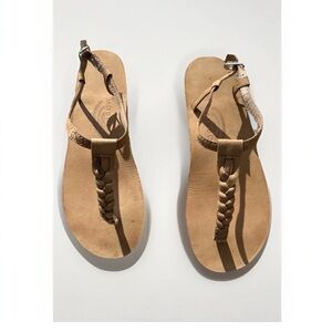 Rainbow T-Street Brwn Sandal Leather Braided Strap Thongs Women’s Flip flops M